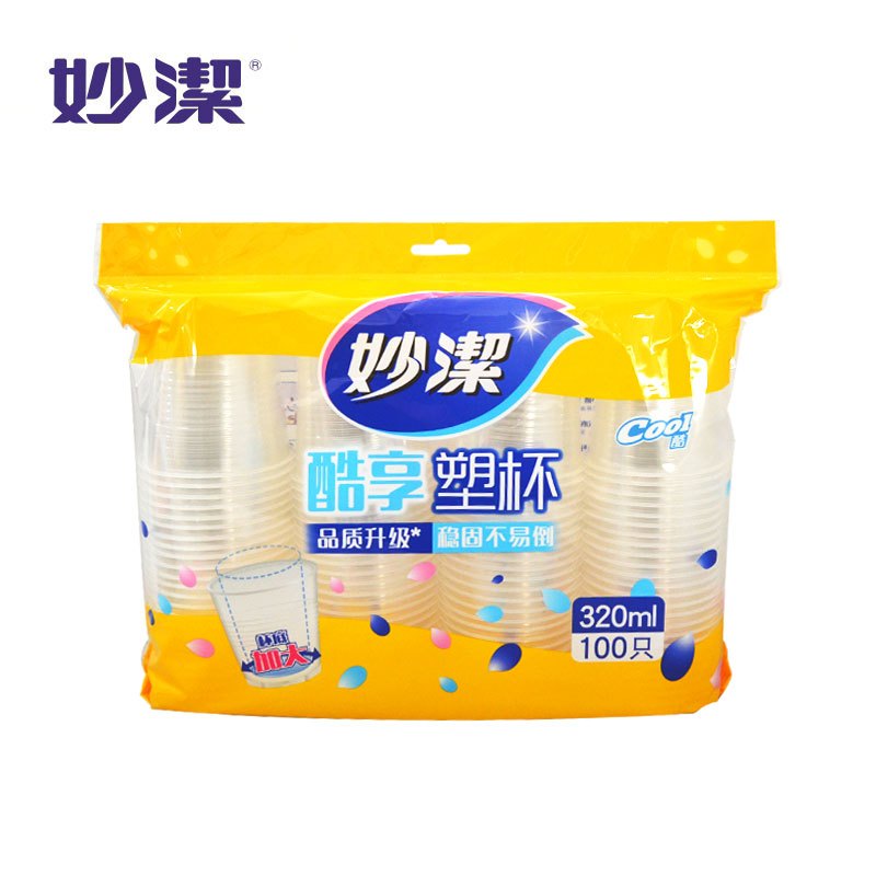 妙洁COOL酷杯320ml 100只装 100只/袋 20袋/箱(单位:箱)