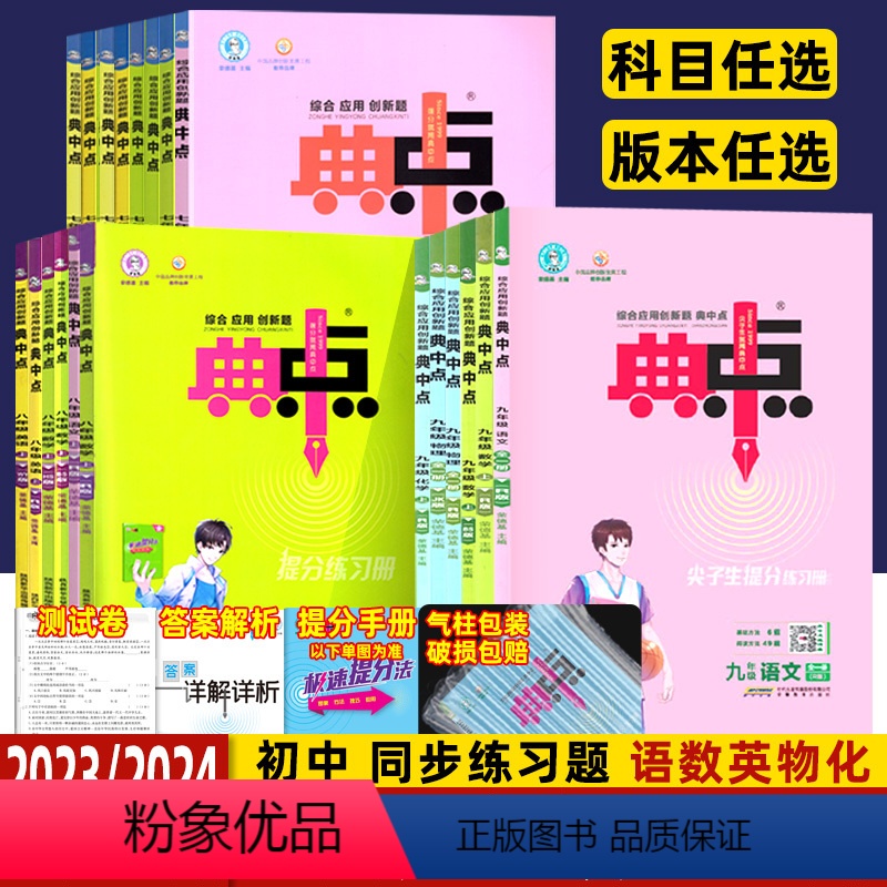 2本]语文+数学(人教版) 八年级上 [正版]2024版初中典中点七八九年级下册语文数学英语物理化学上册人教北师华师外研
