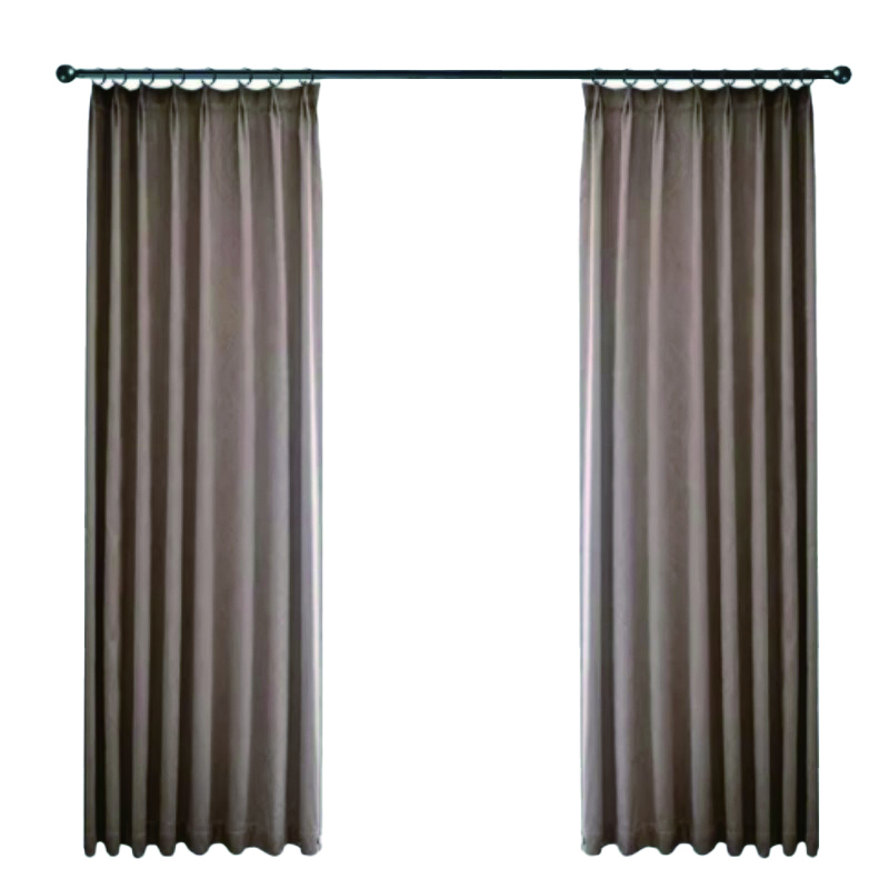 愉悦之家 1m*2.7m(打孔款) G-悦绒电雕竖条竖条功能帘 窗帘 (计价单位:米) 咖色