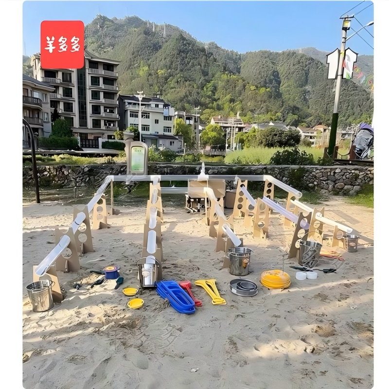 羊多多幼儿园户外沙水区儿童玩水玩沙设备安吉游戏148件沙水套装高清大图