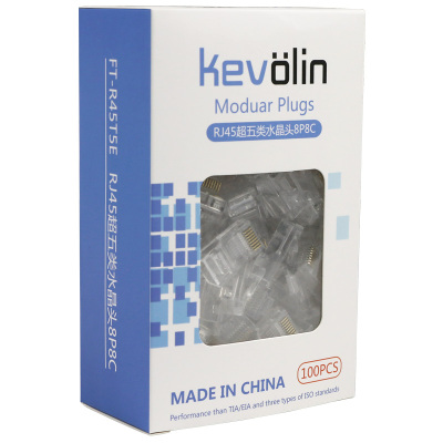 柯菲林 kevolin FT-R45T5E RJ45超五类水晶头8P8C 100个/件(单位:件)