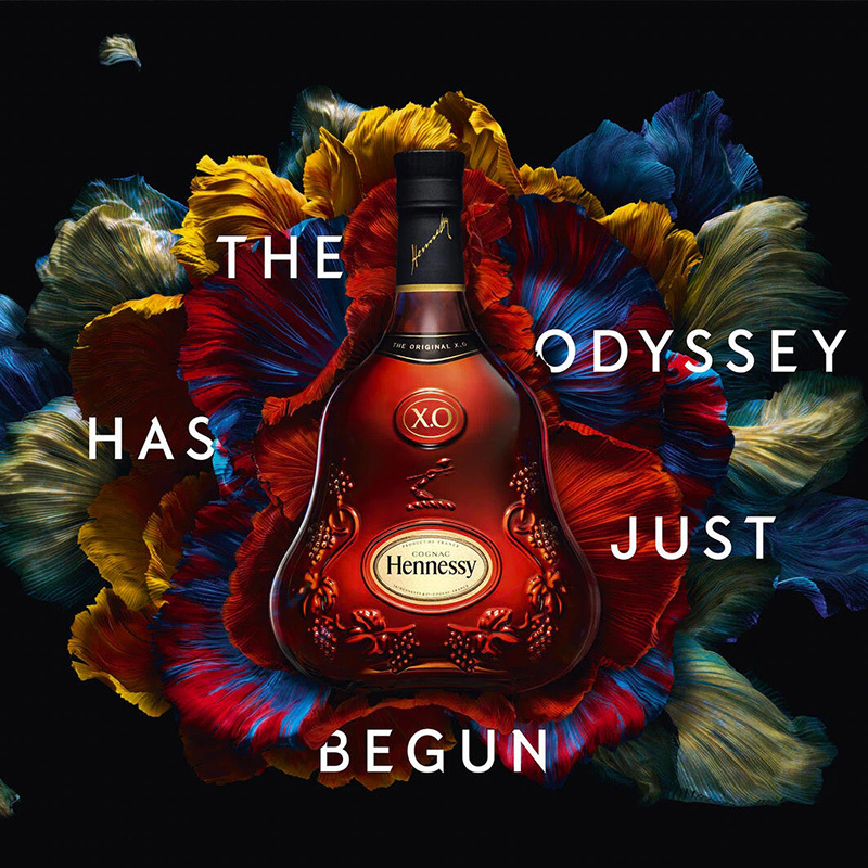 十分具有法式风情的轩尼诗xo700ml干邑白兰地.