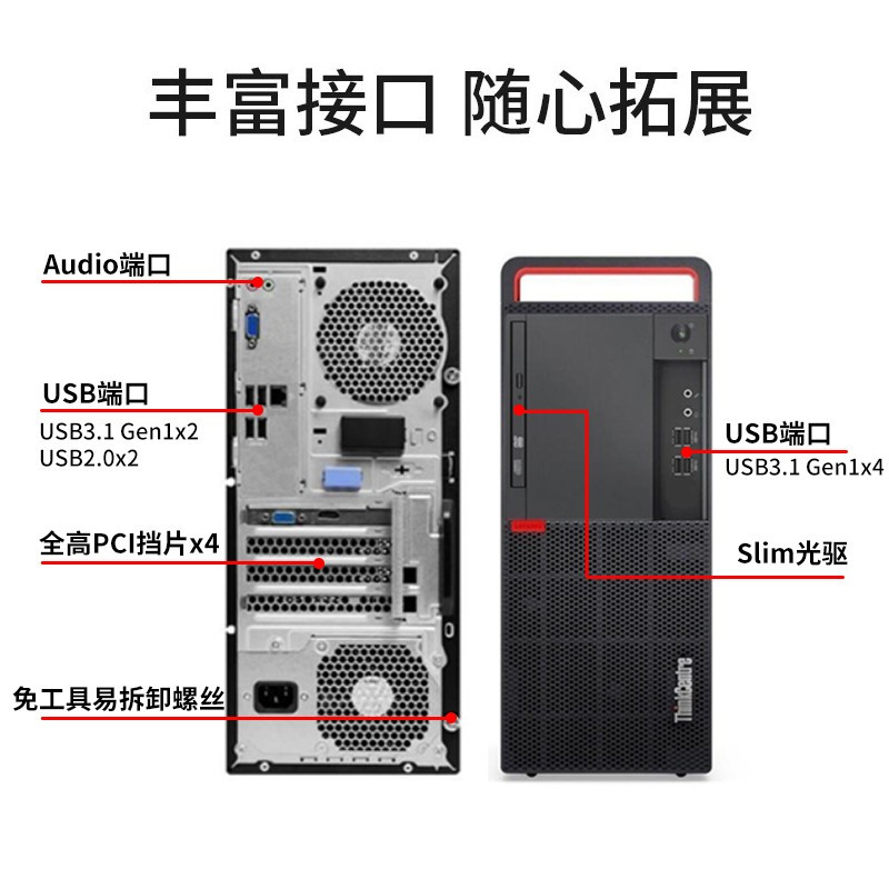 联想(Lenovo)开天M540Z国产信创商用工作站台式机电脑办公设计游戏电脑小主机试用系统 定制 单主机
