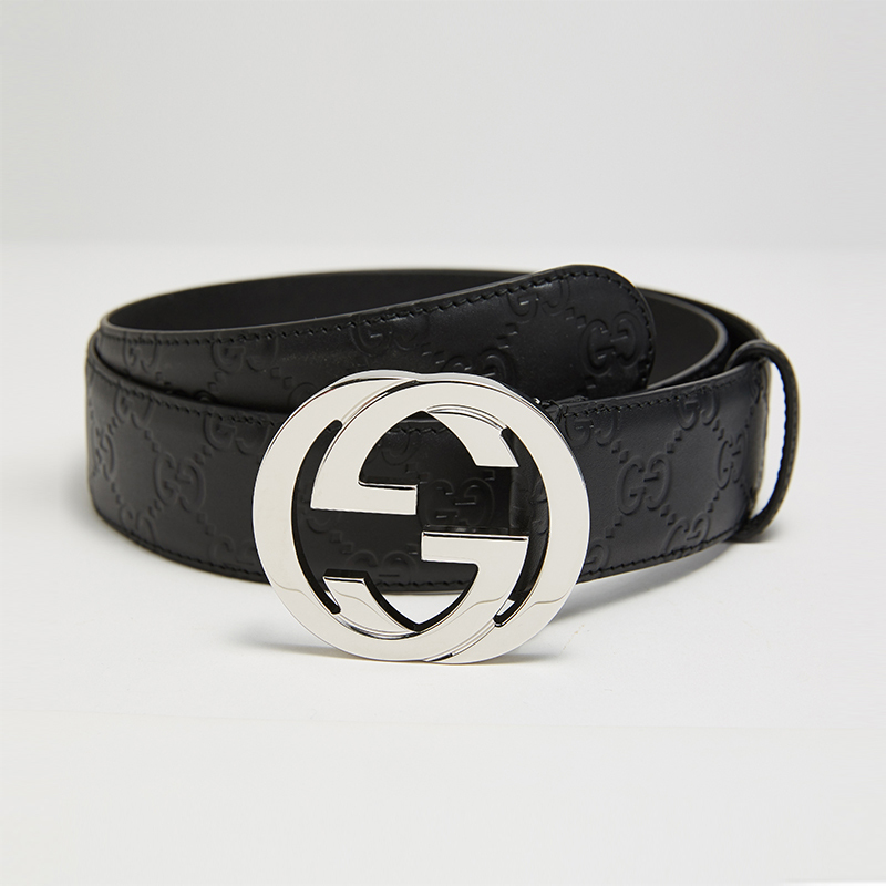 GUCCI 古驰 GUCCI腰带 男士经典双G压纹商务休闲时尚皮带80