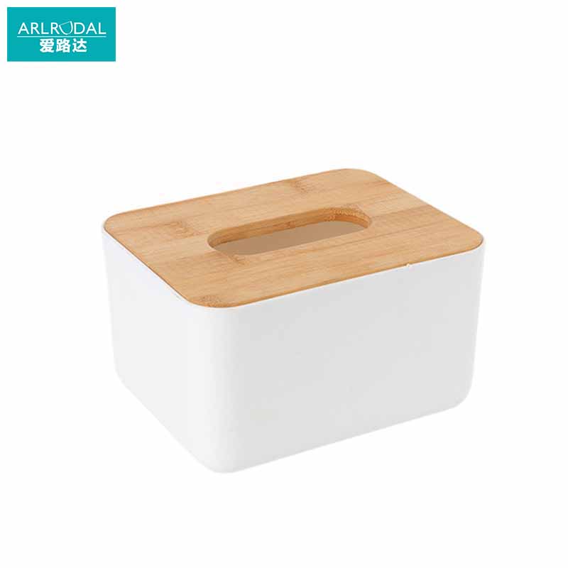 爱路达 收纳盒竹盖 纸巾盒抽纸盒长款S-14*9*8cm/个高清大图