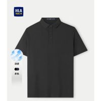 海澜之家(HLA)短袖POLO衫商务休闲凉感弹力短袖男夏黑色 M 170/88A(48)推荐125~136斤