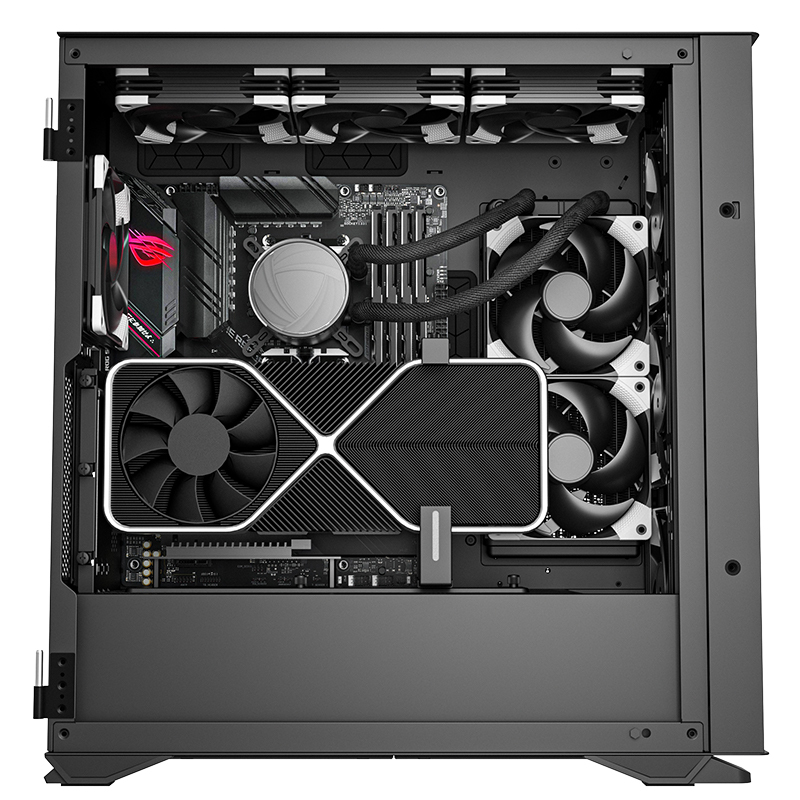 爱国者yogok100黑色双u3typec电竞机箱diy组装整机电脑游戏商务办公