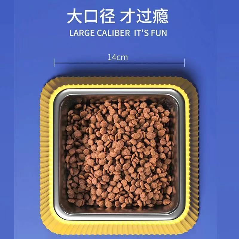 圆单碗-姜黄色(30斤内宠物适用) 狗碗狗食盆猫碗猫食盆狗盆不锈钢防打翻狗狗喝水碗大号宠物碗用品