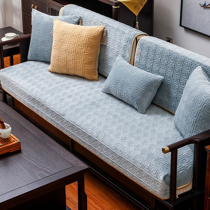 冬季坐垫子防滑红木沙发垫子新中式荷兰绒沙发垫123组合沙发贵妃定制