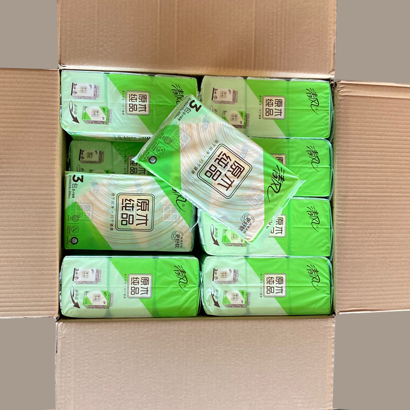 清风BR38SC2原木纯品2层200软包抽纸48包/箱 一箱装