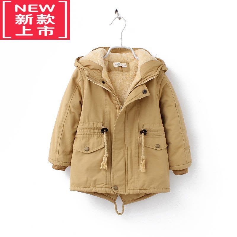 可莉允热卖冬季男女童加绒加厚燕尾服棉风衣外套儿童中小童棉服图片