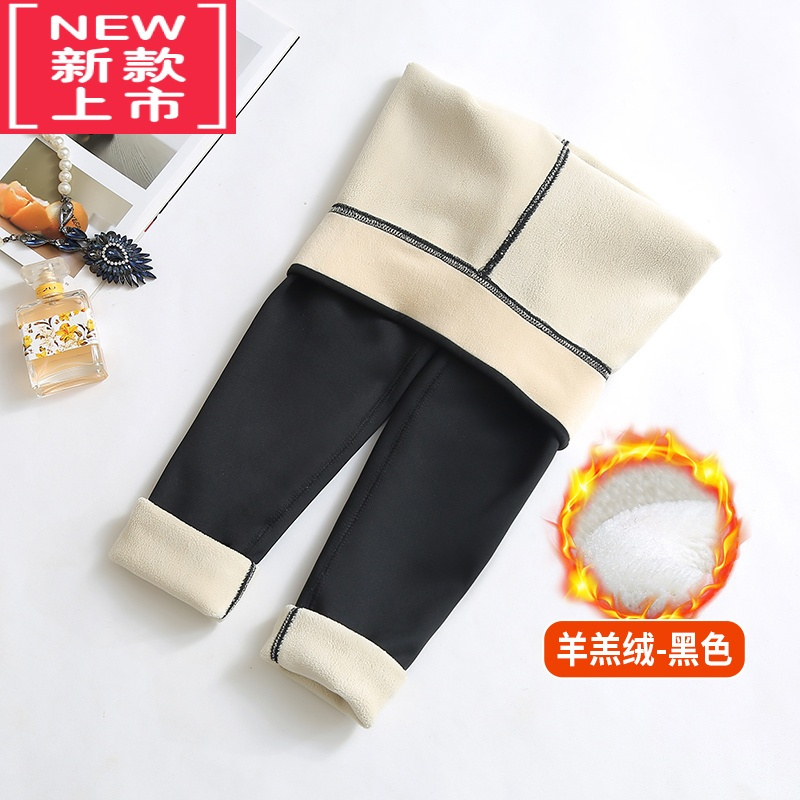 可莉允儿童女童加绒裤子秋冬季外穿加厚打底裤中大童芭比裤保暖裤