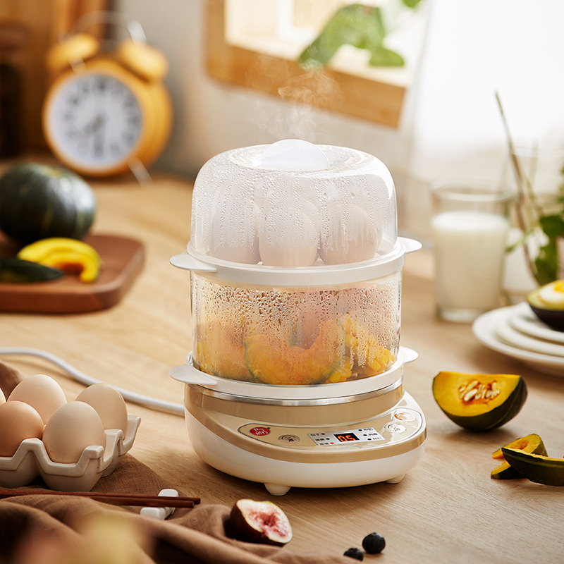 小熊(Bear)煮蛋器 双层全自动断电 微电脑预约定时 家用蒸煮多功能蒸蛋器 蛋羹机ZDQ-C14A1