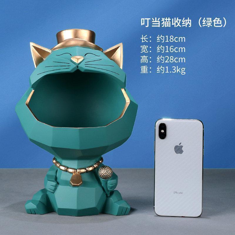 美帮汇现代简约猫收纳摆件叮当猫北欧家居客厅玄关收银台装饰品高清大图