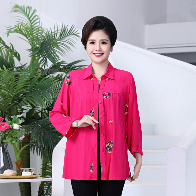 胖人宽松上衣特体加肥加大女装春装外套200斤中老年夏季衬衫妈妈装