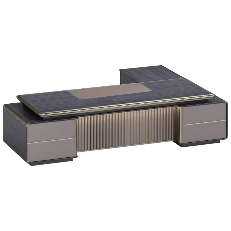 质凡轻奢高级感经理主管桌文件柜高清大图