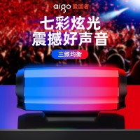 AIGO/爱国者 T02无线蓝牙音箱LED炫彩灯光家用户外便携3D环绕立体音效 T02