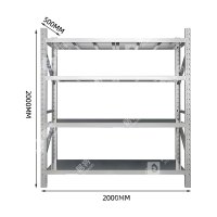 居将 JJ4012929 不锈钢货架304材质四层仓储货架 200*50*200cm/300kg主架