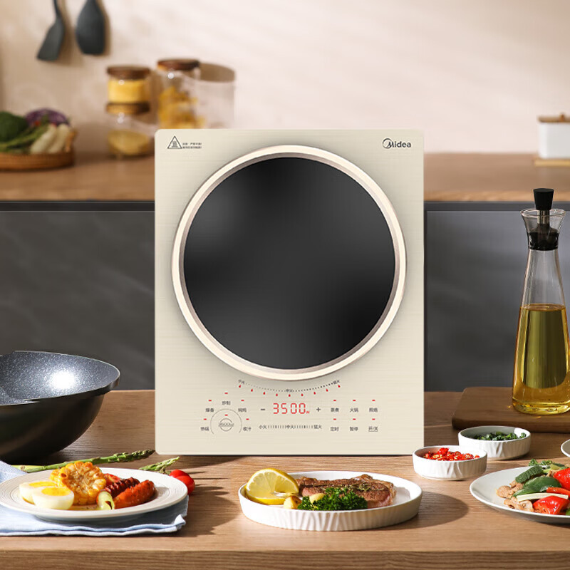 美的 (Midea) SCL3504 电磁炉大功率凹灶电磁炉凹面商用多功能家用猛火3500W爆炒火锅炉9档火力高清大图