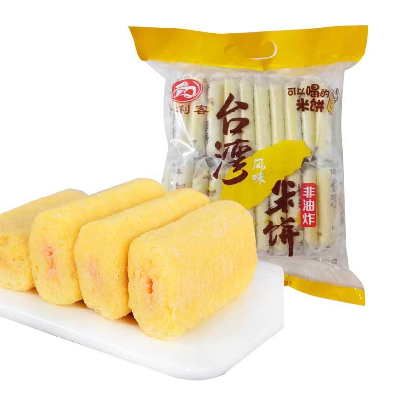 倍利客零食饼干台湾风味米饼蛋黄味350g3袋营养米饼办公室早餐儿童