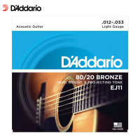 达达里奥（D'Addario）EJ11 美国进口民谣吉他琴弦 碳素钢弦套弦12-53黄铜 EJ11