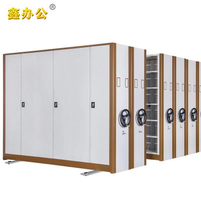 鑫办公 档案密集架手摇式密集架智能密集架移动档案柜文件柜办公柜资料架钢制轨道电动密集架 定制电动型套色密集架*每立