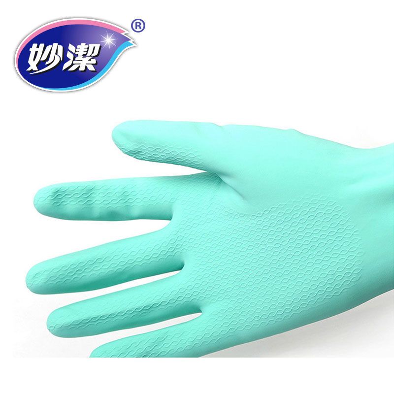 耐用型3双 S 洗碗橡胶手套防水乳胶灵巧型厨房耐用洗衣家务薄款贴手防滑