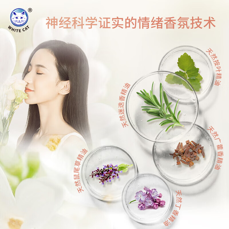 白猫3天差旅内衣洁净装白猫植萃香氛内衣洗衣液30g*7袋高清大图