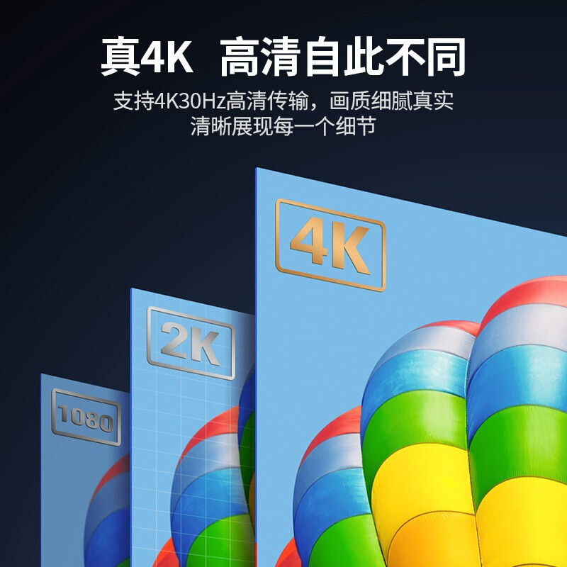 绿联DP转HDMI公对公线 3840*2160 30Hz 1.5米 DP101/10239 (货期3-6天)高清大图