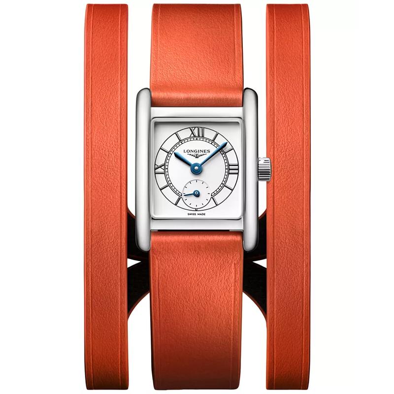 Longines/浪琴女士瑞士石英真皮三排扣银盘防水小方块腕表mm高清大图