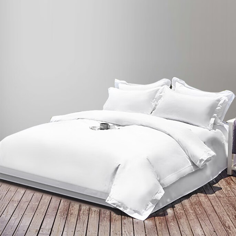 汉司家纺JF002 180*200cm 80s 锦年四件套 纯棉 白色高清大图