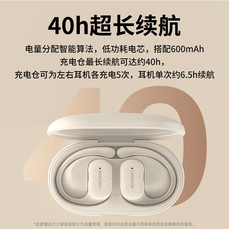 兰士顿开放式运动蓝牙耳机TS19 素雅黑高清大图