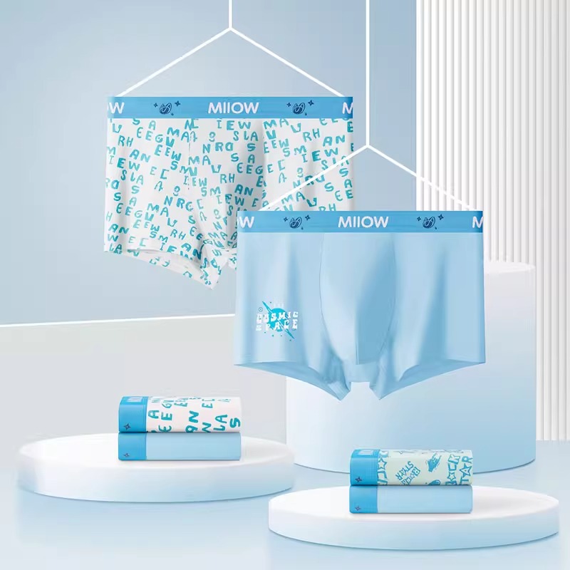 猫人MiiOW舒适贴身男款内裤 3D立体剪裁透气排汗抗菌防臭设计时尚简约高弹力面料