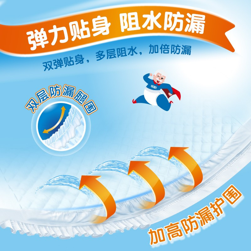 可靠吸收宝成人纸尿片 老年人U型尿垫大号男女490*210 36片/包