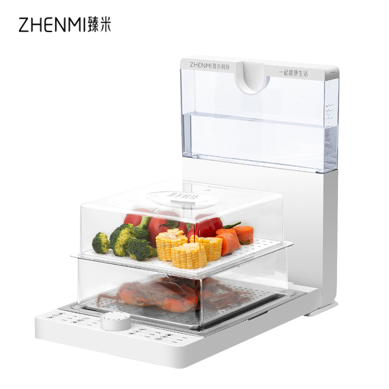 臻米小米有品折叠电蒸锅蒸汽箱笼料理机多功能家用透明大容量号可折叠多层Z1高清大图