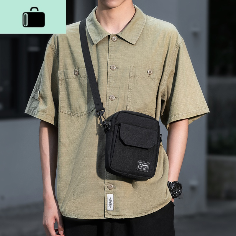 斜挎包男士小包休闲潮牌单肩背包迷你手机挂包男生包包ins潮newlake