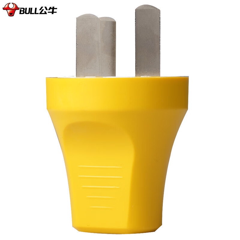 公牛(BULL)单相两极带接地可拆线插头 10A/摔不烂三扁脚插头/黄色 GNT-10S2(单位:个)