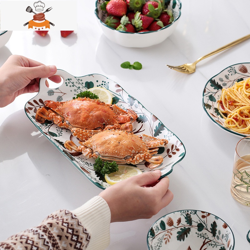 日式可爱卡通麋鹿碗碟陶瓷餐具创意饭碗汤面碗菜盘家用一人食套装 敬平 一鹿有你—6英寸面碗高清大图