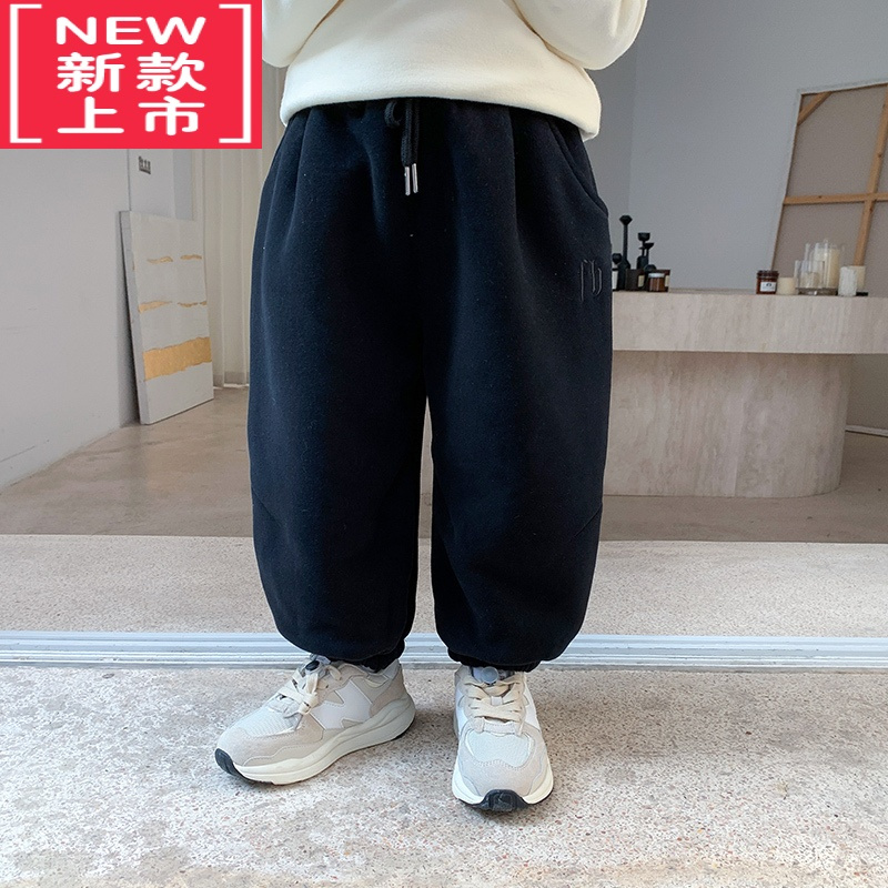 可莉允儿童加绒裤子男童运动裤一体绒加厚宝宝秋冬装新款冬季保暖卫裤潮保暖裤