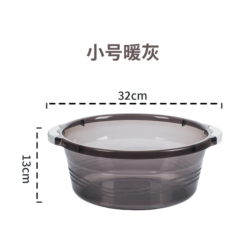茶花 03411K 大号把手加厚脸盆 外部直径35cm内部直径32cm 颜色随机高清大图
