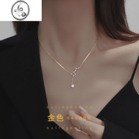 JiMi925银项链女夏天高级感设计感小众轻奢锁骨链2023年新款颈链 镀14K黄金款高品质电镀不褪色