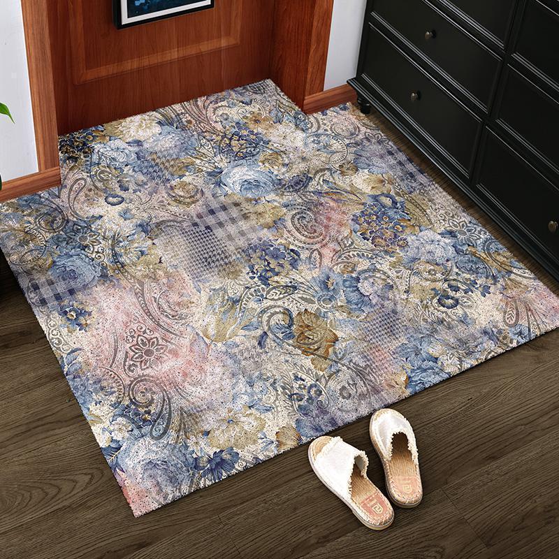 家柏饰(CORATED)新中式进入户地垫家用口内厅可裁剪丝圈地毯垫易清洗 幽芬 定制地垫尺寸联系客服
