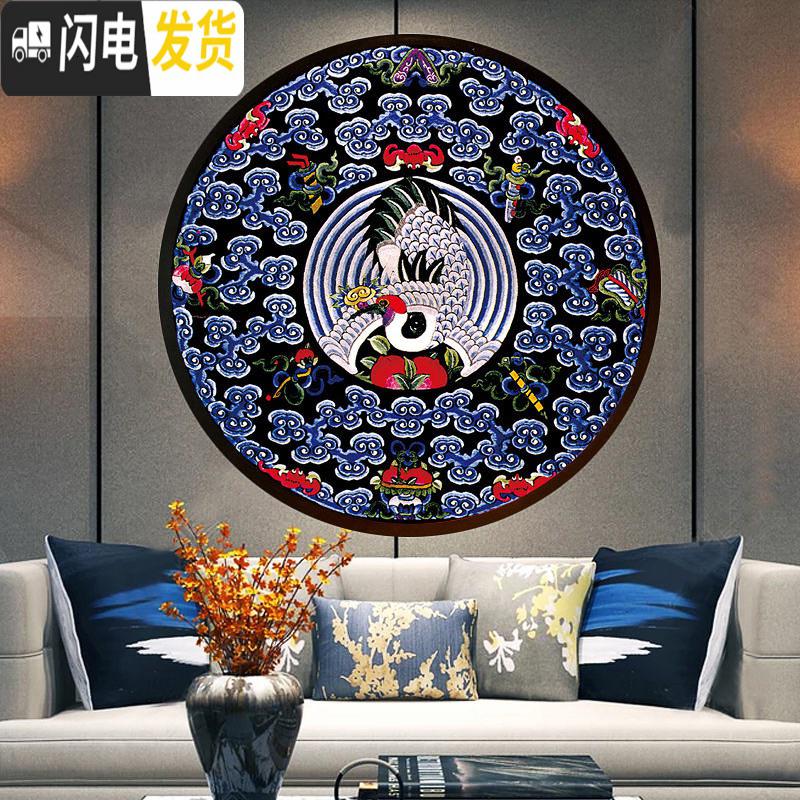 三维工匠十字绣2019新款绣中式三联画龙凤呈祥年年有余五福临菊妍凤求凰 春华秋实[棉线4股]满绣印花高清大图