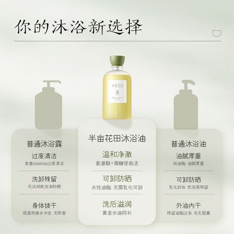 半亩花田(Little Dream Garden) 精油香氛水感沐浴油 400g 空谷雨茉高清大图