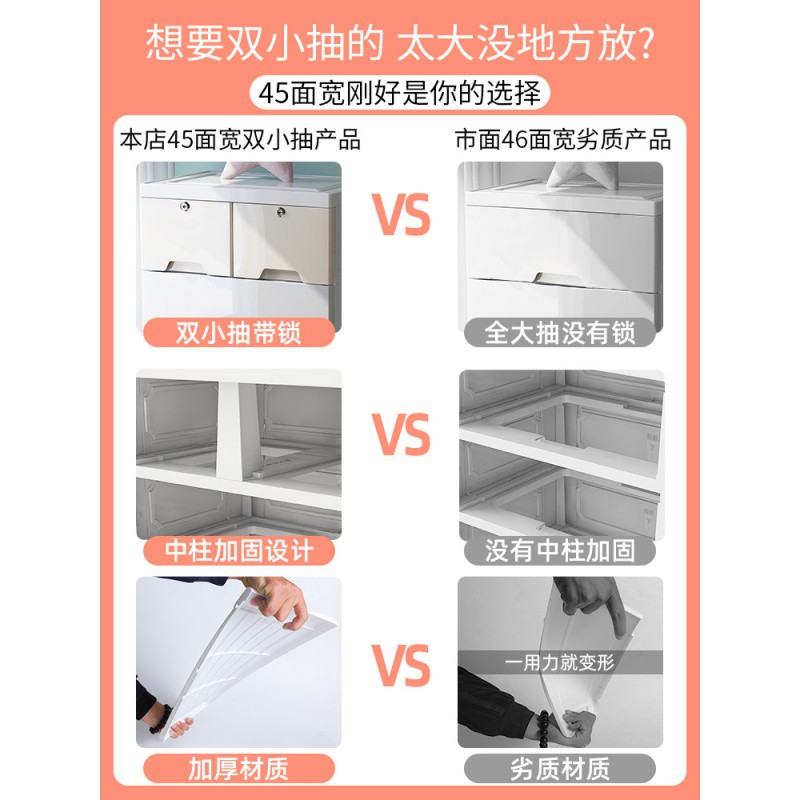 加厚塑料多层收纳柜子抽屉式宝宝衣柜玩具衣服整理箱婴儿童储物柜收纳柜 三维工匠高清大图