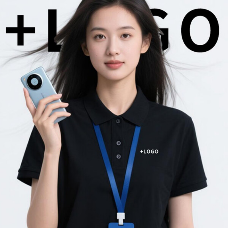 Soft Bloom文化团服POLO衫广告衫 纯色浅蓝高清大图