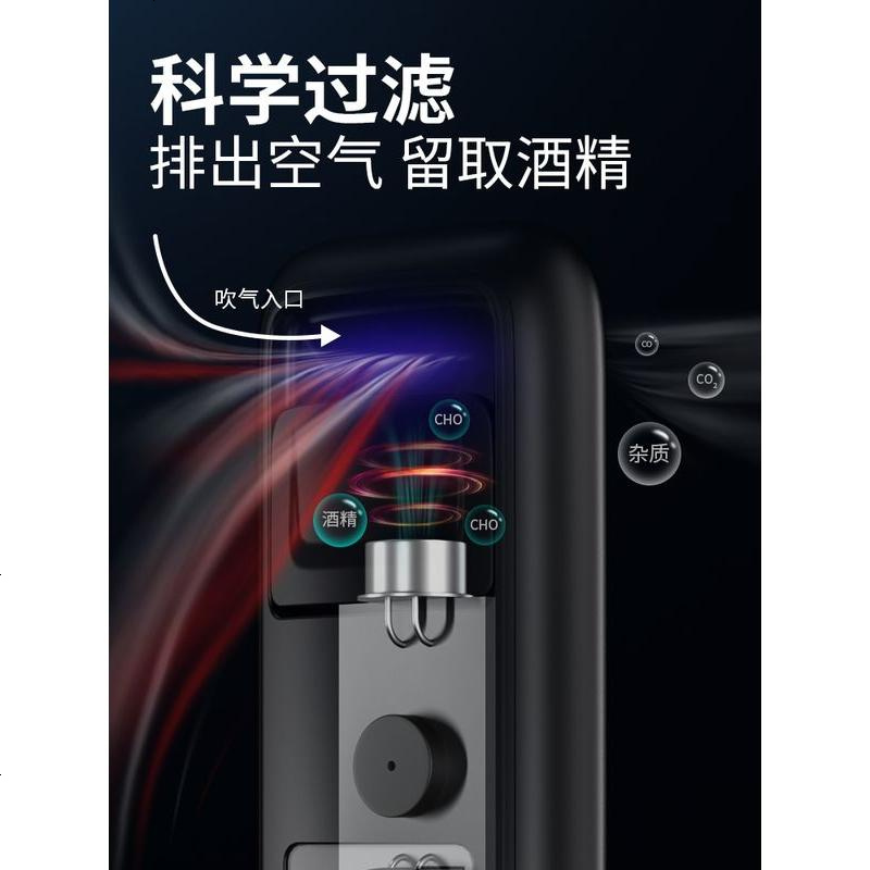 [补贴10%]酒精测试仪查酒驾吹气式检测仪交通警测酒器专用高精度家用测量仪 [流光银]LED数显+3挡指示+智能测算高清大图