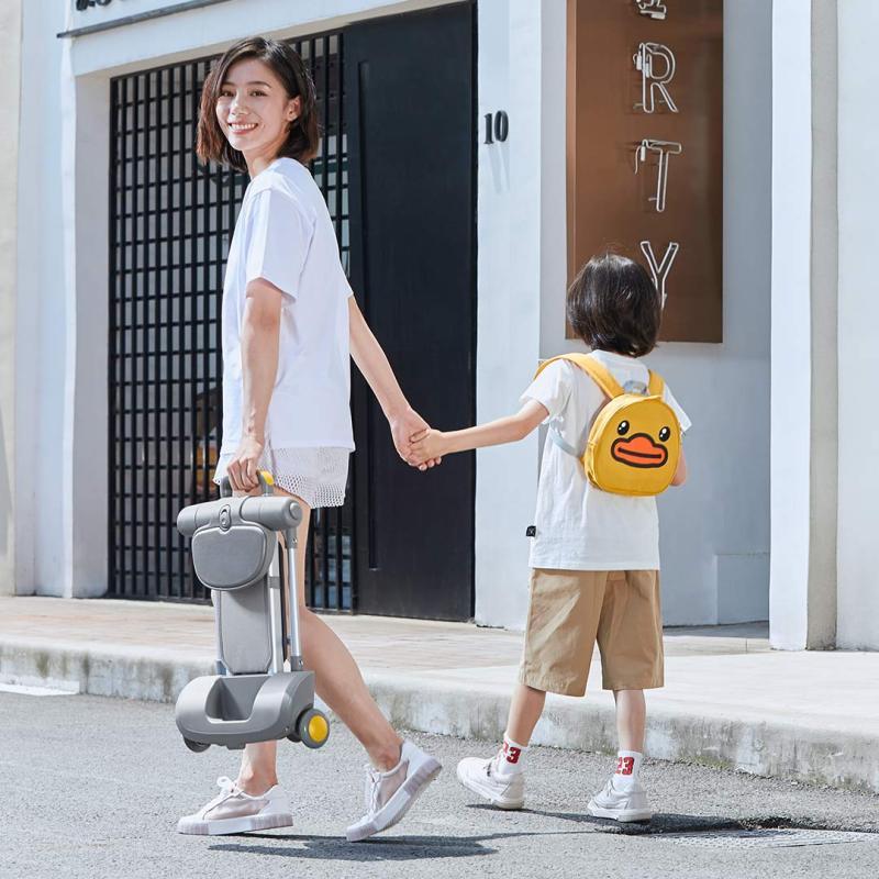 稚行 网红拉杆箱儿童可坐骑溜娃神车旅行箱20英寸|溜娃箱 酷蓝