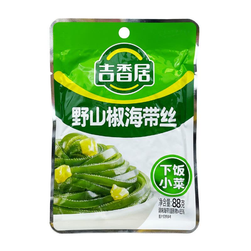 吉香居麻辣香辣野山椒芝麻海带丝下饭菜咸菜开味小菜四川泡菜88g*3图片