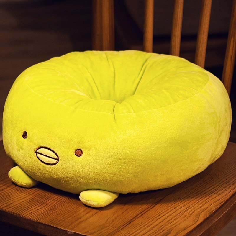 汐岩懒人榻榻米垫子坐垫靠背日式家用地上阳台飘窗垫加厚圆形 绿色企鹅38cm